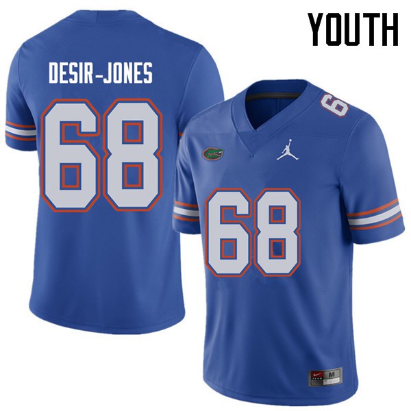 Jordan Brand Youth #68 Richerd Desir Jones Florida Gators College Football Jerseys Royal
